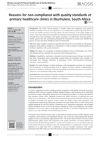 Reasons for non-compliance with quality standards at primary healthcare clinics in Ekurhuleni, South Africa