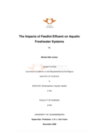The impacts of feedlot effluent on aquatic freshwater systems