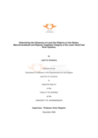 Determining the influences of land use patterns on the diatom, macroinvertebrate and riparian vegetation integrity of the Lower Harts/Vaal River systems