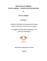 Spectacular careers : exotic dancing - a qualitative exploration