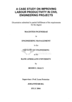 A case study on improving labour productivity in civil engineering projects