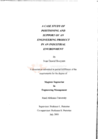 A case study of positioning and support of an engineering product in an industrial environment