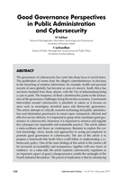 Good governance perspectives in Public Administration and Cybersecurity