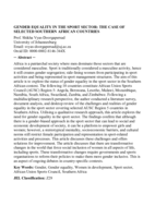 Gender equality in the sport sector : the case of selected Southern African countries