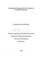 Production of nanosized (V,W)C powder by mechanical alloying