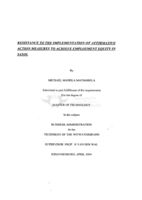 Resistance to the implementation of affirmative action measures to achieve employment equity in Sasol