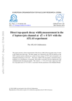 Direct top-quark decay width measurement in the t t¯ lepton+jets channel at  √s = 8 TeV with the ATLAS experiment