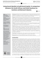 Using brand identity to build brand equity : a comparison between the South African and Dutch business-to-business architectural industry