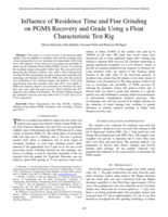 Influence of residence time and fine grinding on PGMS recovery and grade using a float characteristic test rig