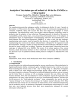 Analysis of the status-quo of industrial 4.0 in the SMMEs : a critical review