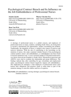 Psychological contract breach and its influence on the job embeddedness of professional nurses