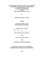 The implementation of adaptive methods of assessment (particularly amanuenses) at four schools in the Gauteng East District of the Department of Education