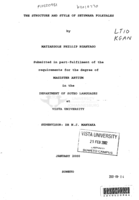 The structure and style of Setswana folktales