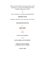 Physical and chemical characterization of the manganese ore bed at the Mamatwan mine, Kalahari manganese field