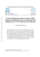 Search for Higgs boson decays into pairs of light (pseudo)scalar particles in the    j j final state in p p collisions at p s = 13 TeV with the ATLAS detector