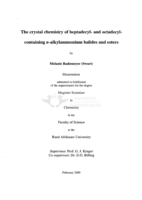 The crystal chemistry of heptadecyl- and octadecyl- containing n-alkylammonium halides and esters