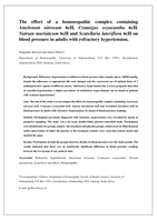 The effect of a homoeopathic complex containing Amylenum nitrosum 6cH, Crataegus oxyacantha 6cH, Natrum muriaticum 6cH and Scutellaria lateriflora 6cH on blood pressure in adults with refractory hypertension.