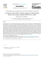 An analysis of the quality of public transport in Johannesburg, South Africa using an adapted SERVQUAL model