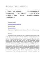 Communicating information systems security policies : perception and determinism theories