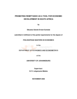 Promoting remittance as a tool for economic development in South Africa