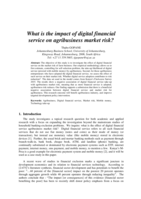 What is the impact of digital financial service on agribusiness market risk?