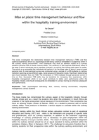Mise en place : time management behaviour and flow within the hospitality training environment