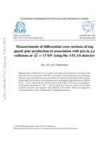 Measurements of differential cross sections of top quark pair production in association with jets in p p collisions at p s = 13TeV using the ATLAS detector