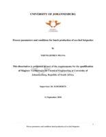 Process parameters and conditions for batch production of eco-fuel briquettes