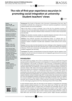 The role of first-year experience excursion in promoting social integration at university : student teachers’ views