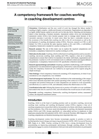 A competency framework for coaches working in coaching development centres
