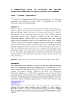A correlation study of nutrition and factors influencing food choices among construction workers