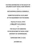 Factors contributing to the quality of children’s court social work reports