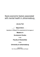 Socio-economic factors associated with mental health in Johannesburg