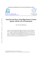 Search for the Decay of the Higgs Boson to Charm Quarks with the ATLAS Experiment