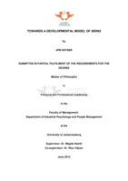 Towards a developmental model of being