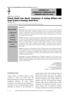 Primary Health Care Nurses’ Experiences of treating Children with Atopic Eczema in Gauteng, South Africa