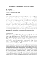 Recovery of PGMS from mine sludge by leaching
