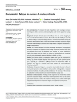 Compassion fatigue in nurses : A metasynthesis