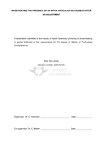 Investigating the presence of an intra-articular gas bubble after an adjustment