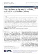 Open Synthesis : on the need for evidence synthesis to embrace Open Science