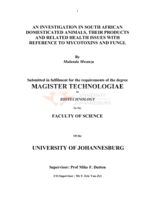 An investigation in South African domesticated animals, their products and related health issues with reference to mycotoxins and fungi