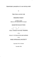 Stakeholders' perceptions of a new training model