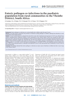 Enteric pathogen co-infections in the paediatric population from rural communities in the Vhembe District, South Africa