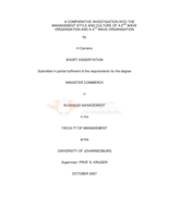 A comparative investigation into the management style and culture of a 2nd wave organisation and a 4th wave organisation