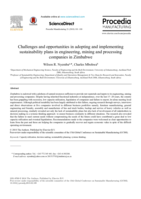 Challenges and opportunities in adopting and implementing sustainability plans in engineering, mining and processing companies in Zimbabwe