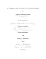 An investment decision framework for non specialist investors