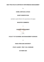 Best practice in corporate performance management.