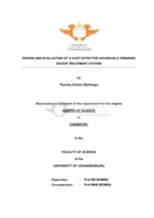 Design and evaluation of a cost effective household drinking water treatment system