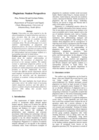 Plagiarism : student perspectives