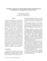 Participatory approaches for the development and use of information and communication technologies (ICTs) for rural farmers